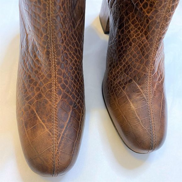 Free People - NIB Cecile Brown Faux Croc Booties - Picture 8 of 11